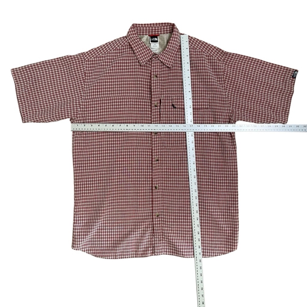 The North Face Men's Burgundy Checkered Modal Blend Large Shirt - Picture 11 of 12